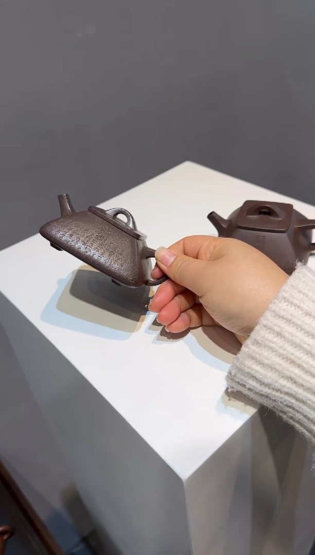 茶壶紫砂飞40目四方石瓢刻绘