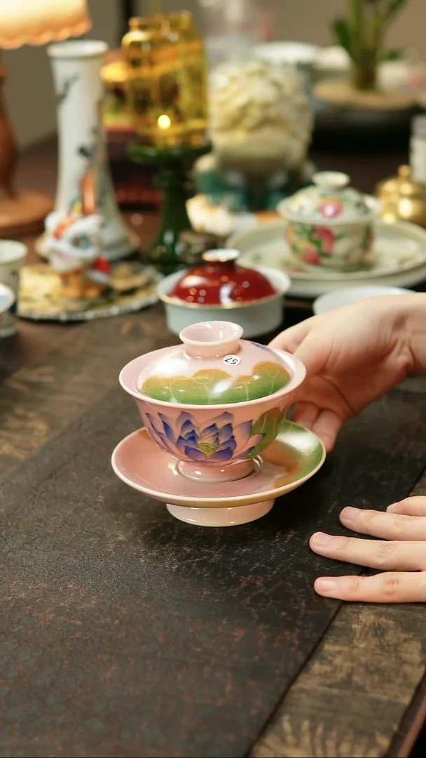 景德镇陶瓷杯碗柴烧多人