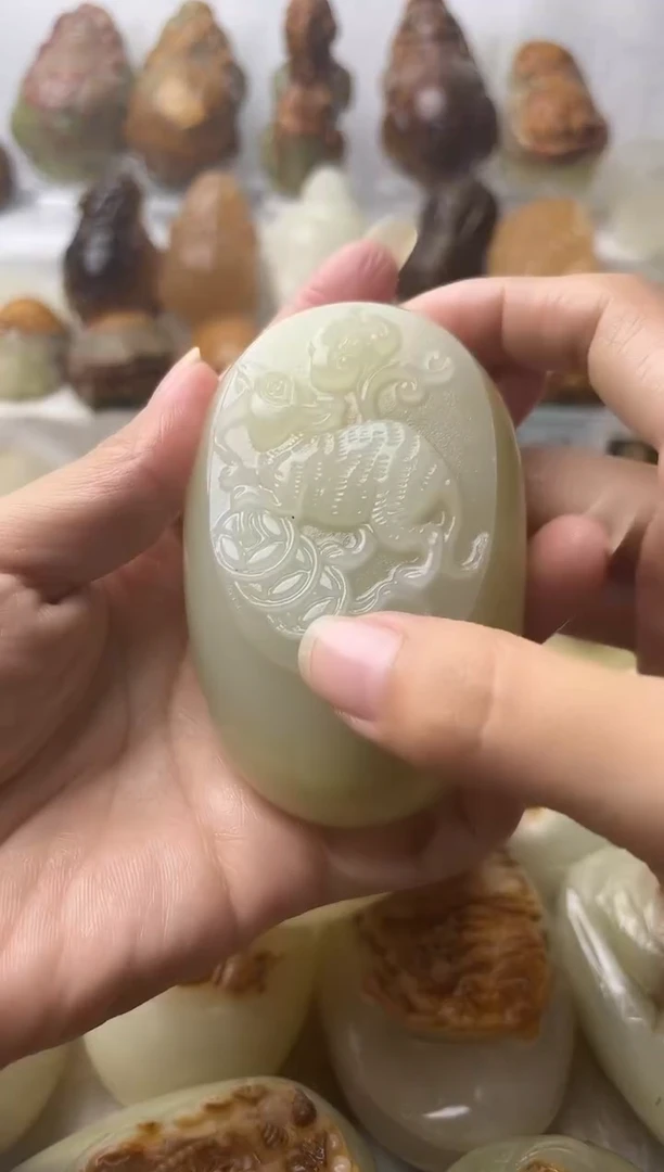 石材方解石手把摆件不退换鼠