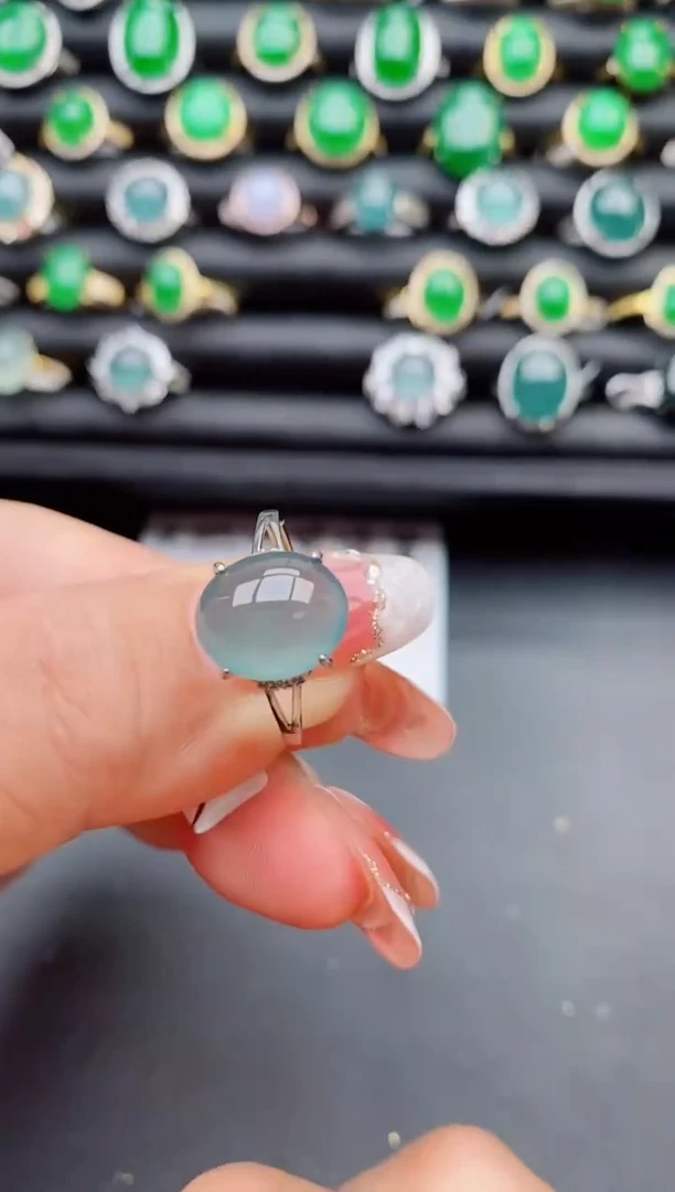 【闪购商品】翡翠戒指银S925镶嵌80005