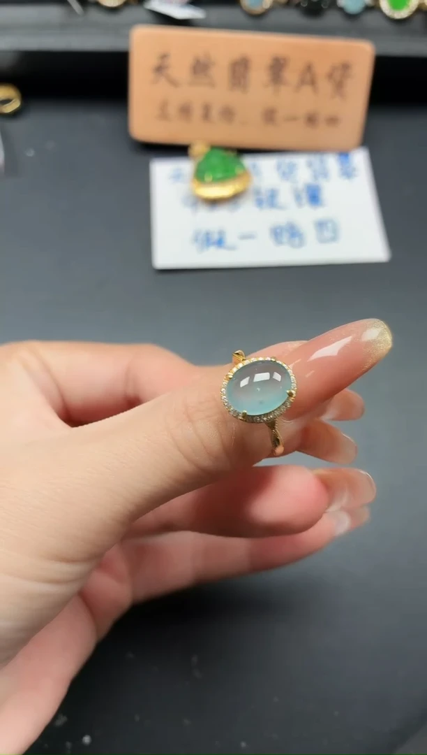 银S925镶嵌戒指翡翠1111111