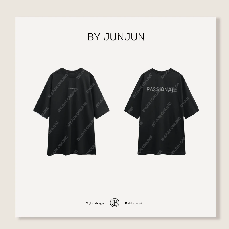 ByJunjun【烫钻T】巴T定开澳钻大版T恤休闲宽松上衣