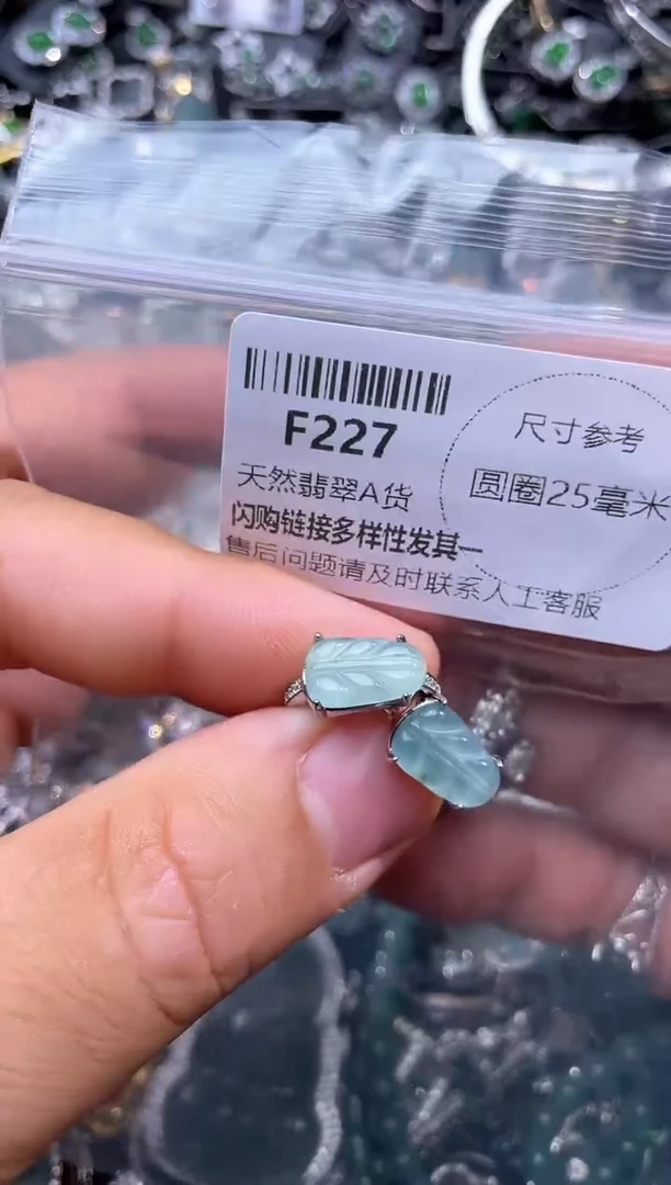 【闪购商品】翡翠颈饰未镶嵌F227耳扣