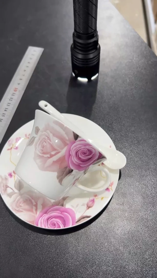 杯子骨瓷（简装）咖啡杯碟一套+骨瓷咖啡勺