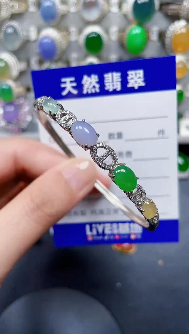 颈饰银S925镶嵌翡翠370