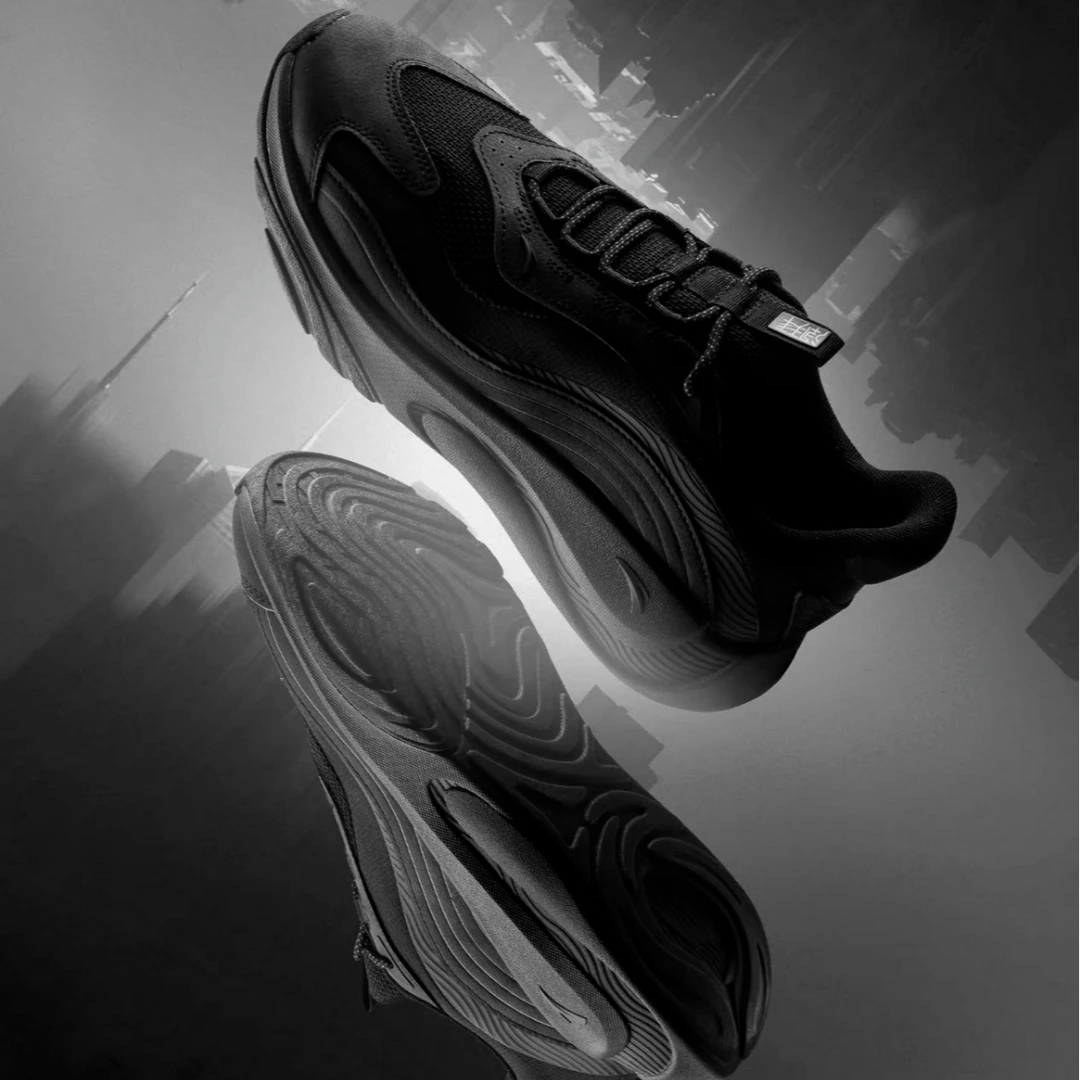 潮拜4S安踏男鞋女鞋复古时尚百搭休闲鞋潮流通勤厚网运动鞋流光风