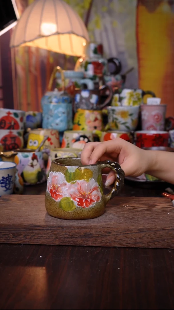 杯子泥垚手作 景德镇手工手绘陶瓷器物