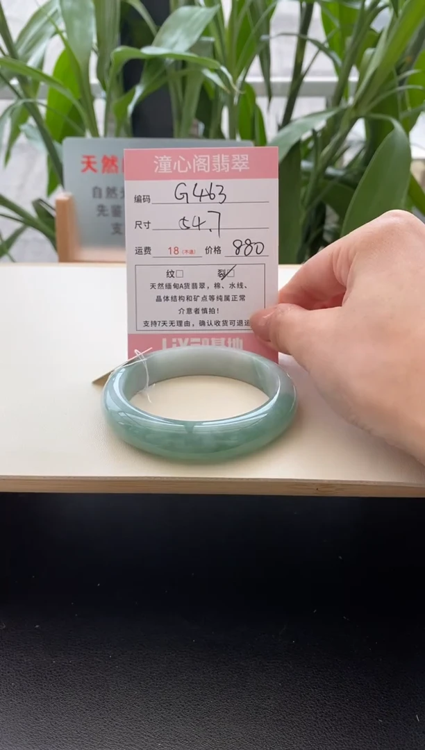 未镶嵌手镯翡翠圈口54.7编码g463