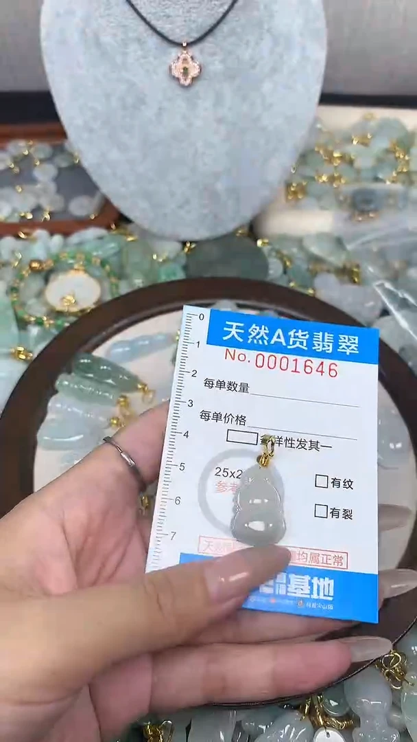 翡翠未镶嵌颈饰净货挂件-1646