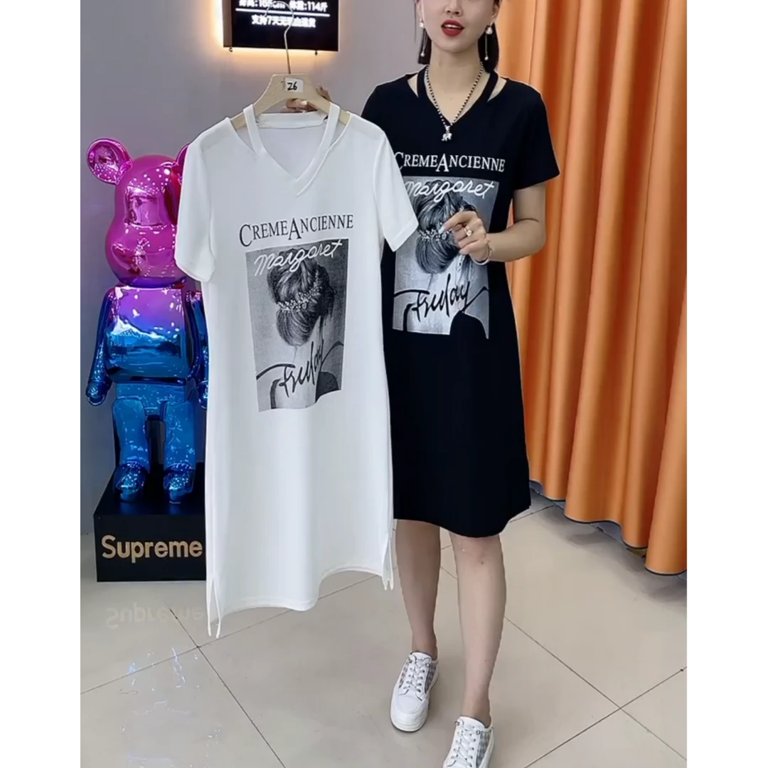 2025新款升级款美女图印花连衣裙