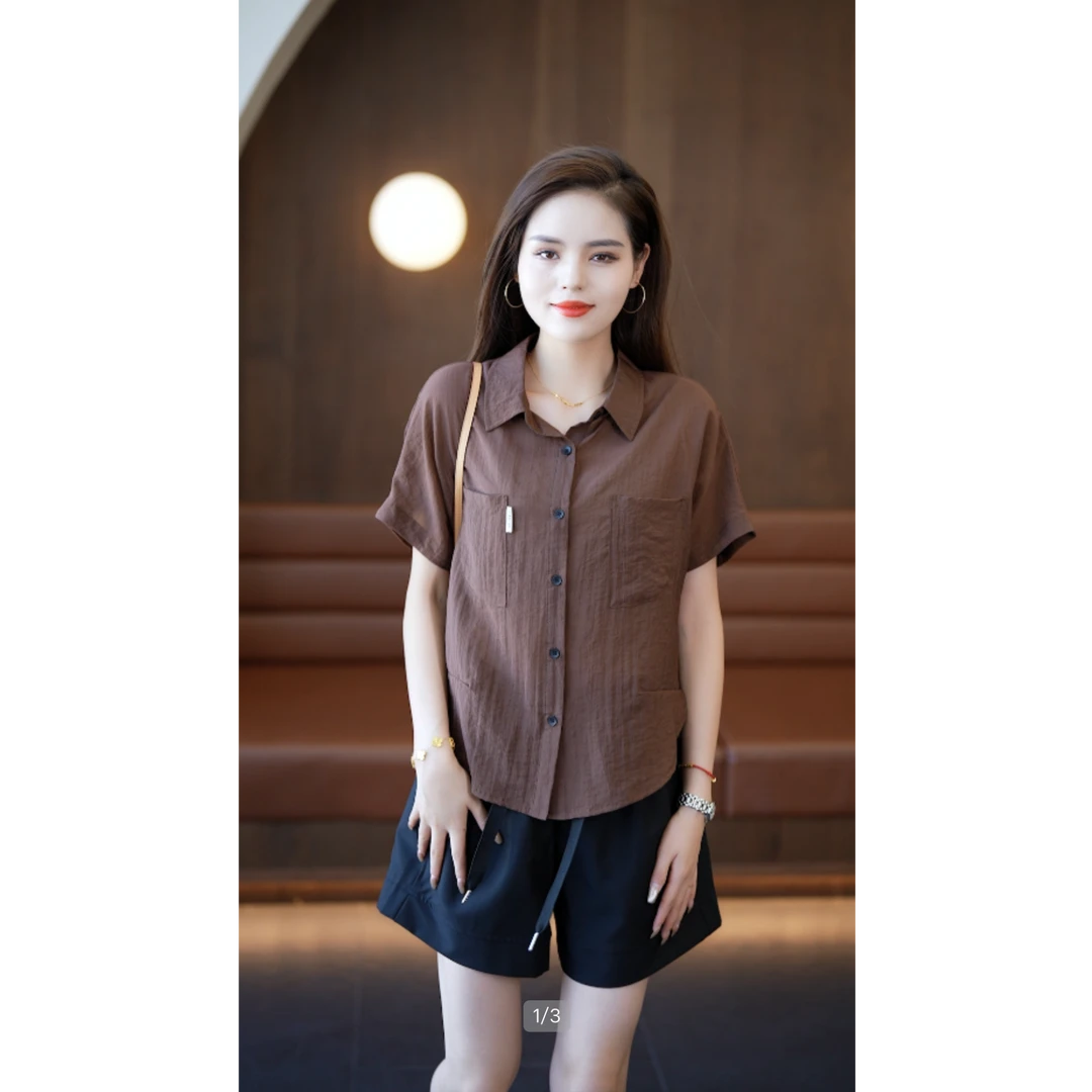 2025夏季冰凉丝薄款女士短袖小衫显瘦遮肚子百搭设计感休闲女上衣