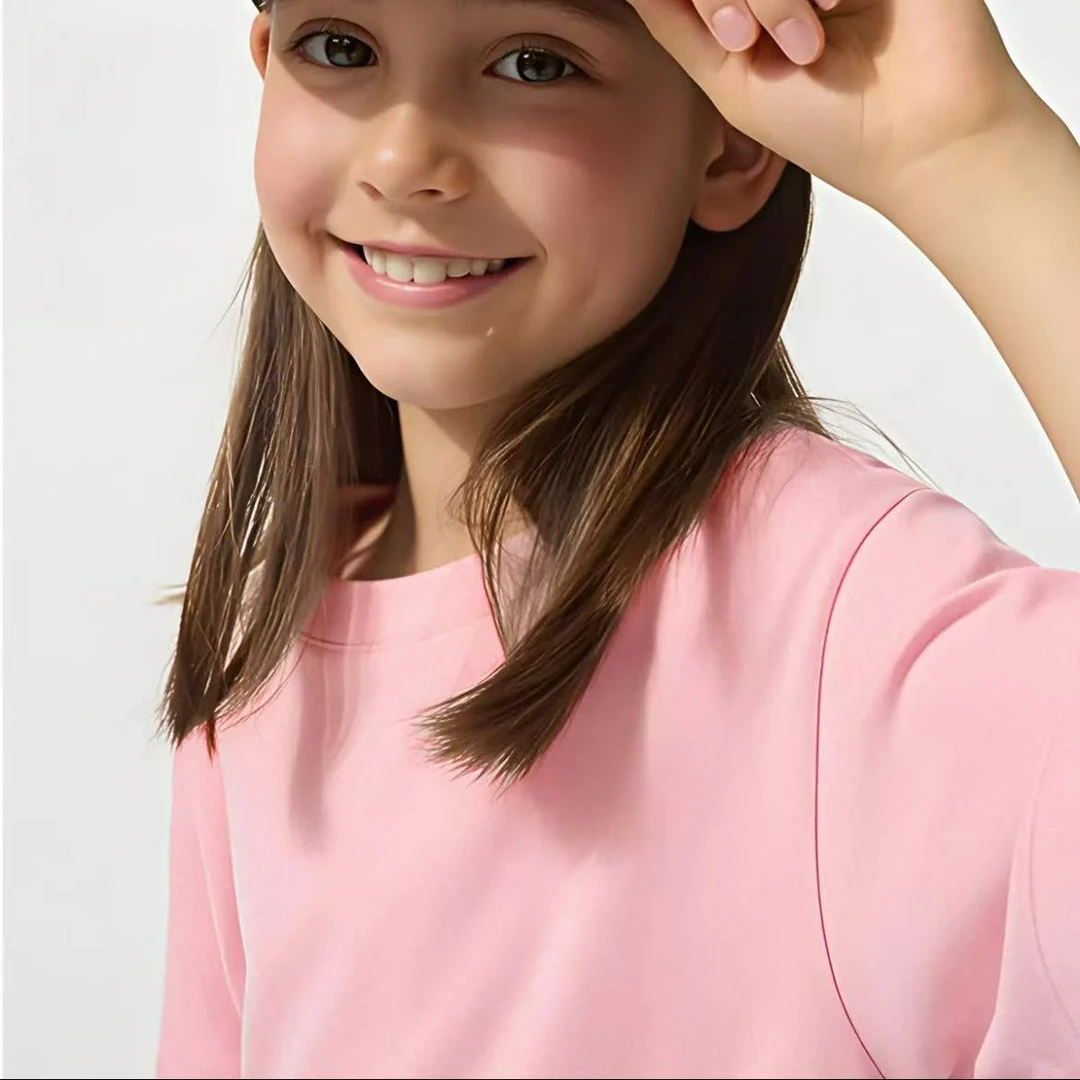 精品童款纯棉百搭圆领短袖T恤