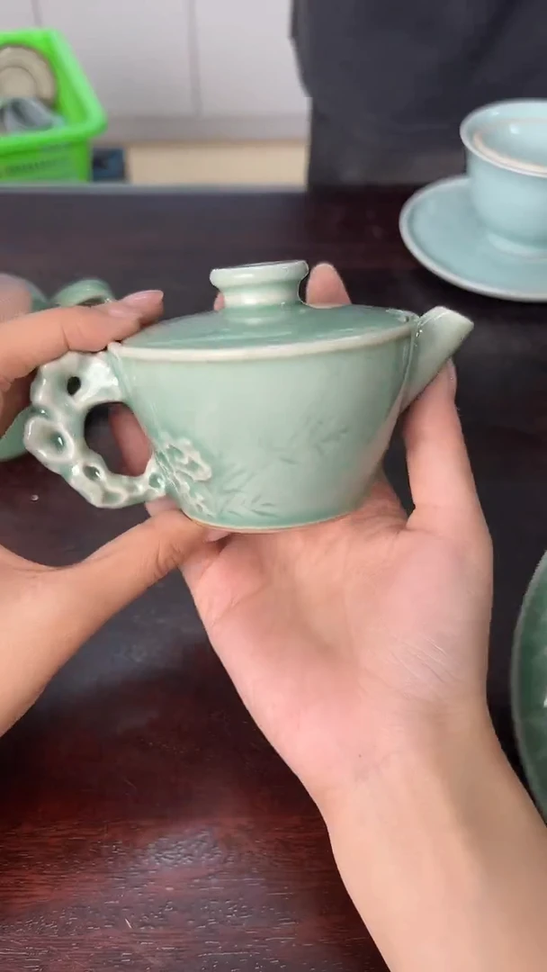 龙泉云间青瓷小米茶器