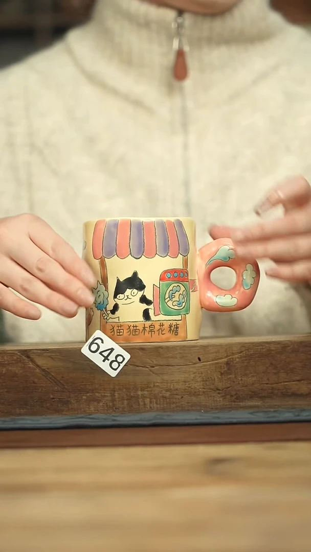 设计师手作款喵喵系列  咖啡杯·