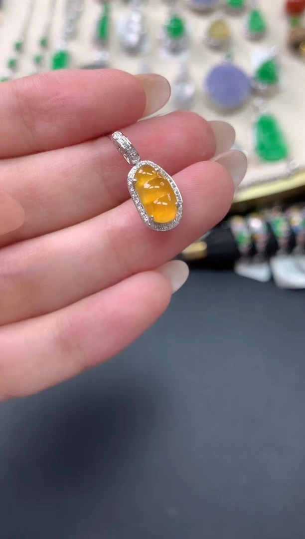 翡翠18K金镶嵌吊坠(不含链)X148|2980