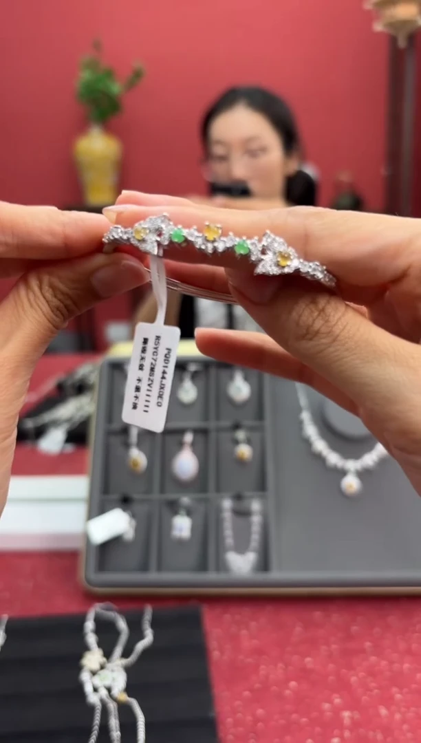 银S925镶嵌手链翡翠003907r/手链