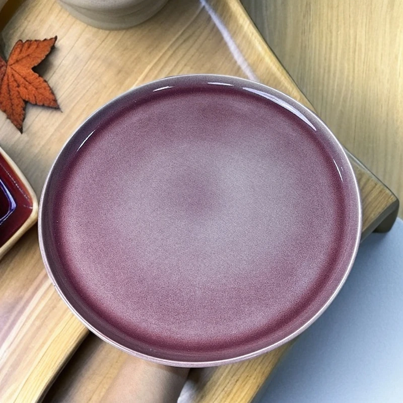 214 微瑕品10.5英寸我紫红色异形大盘托盘
