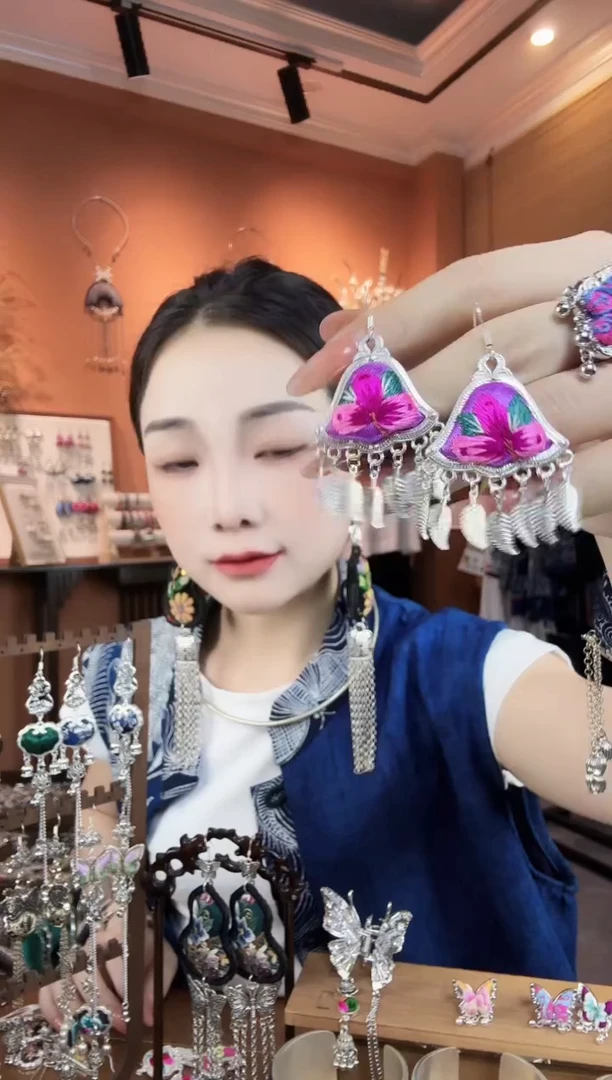 刺绣纯手工民族风耳环