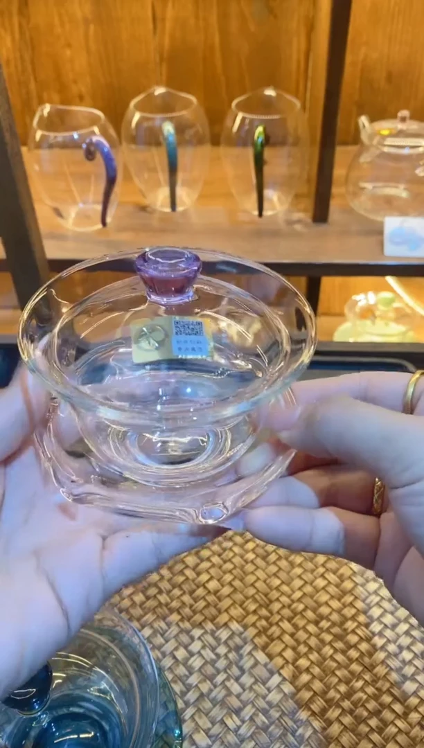禾器/禅语盖碗/浅紫色