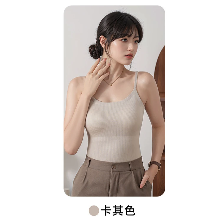 【玲姐专属】欧若风夏季甜美女奢华固定胸垫外穿背心吊带日常显瘦
