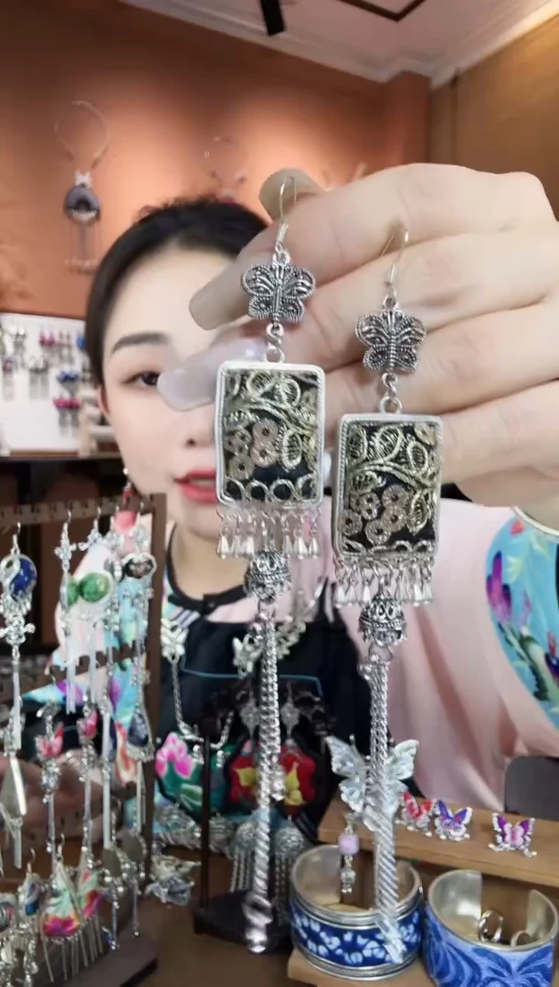 刺绣纯手工民族风耳环