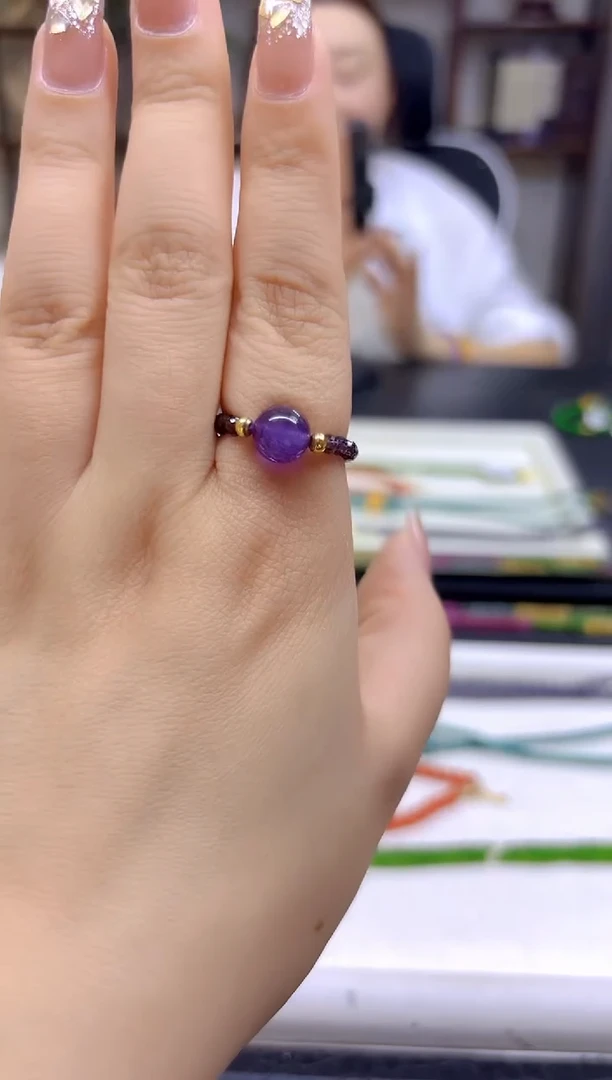 紫晶戒圈未镶嵌DIY款J109