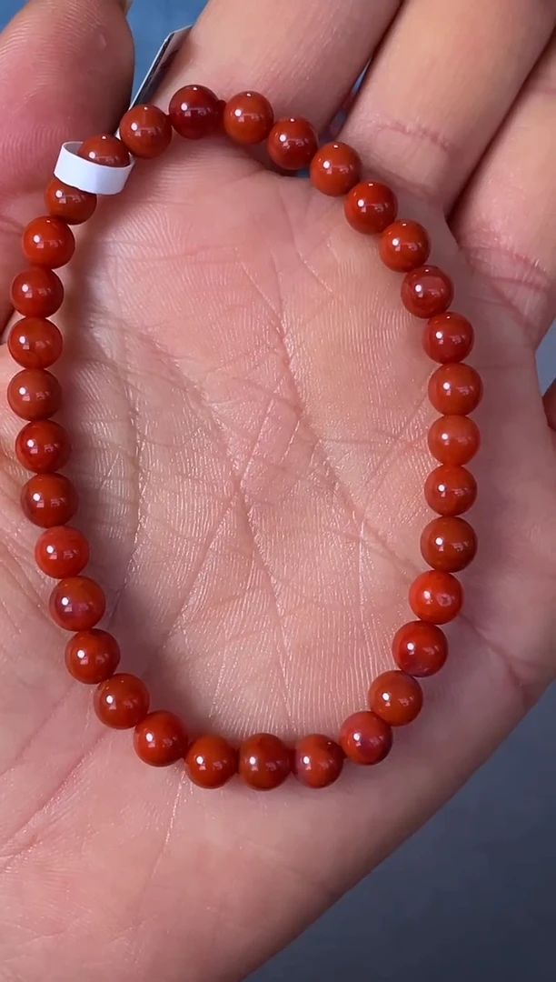未镶嵌手串南红玛瑙N04凉山瓦西料柿子锦单圈多样性发其一