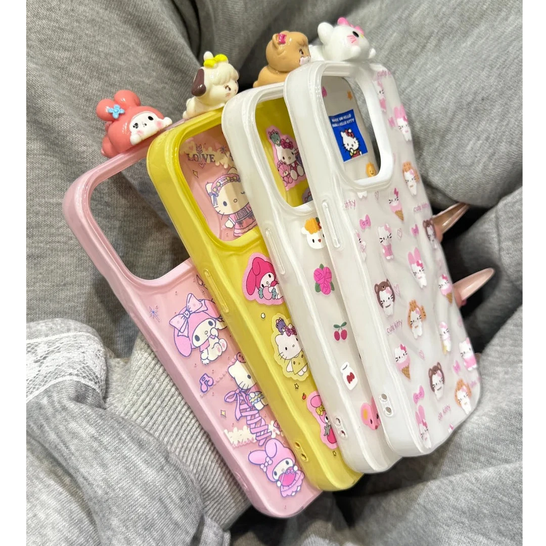 可爱三丽鸥陨石纹适用苹果16promax女款14/15/13pro/11/12/防摔壳