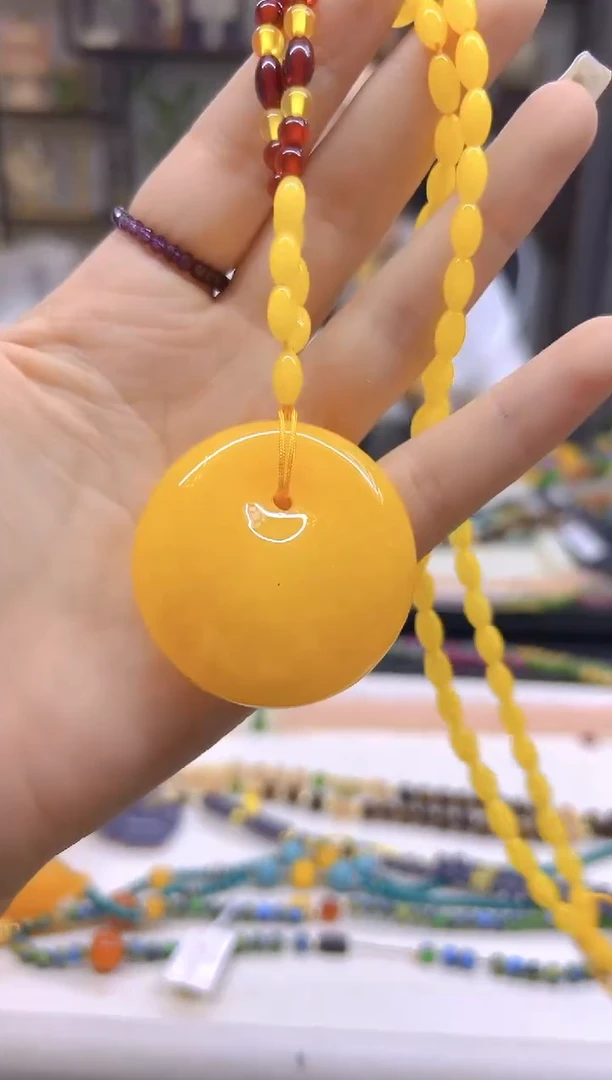 未镶嵌毛衣链蜜蜡DIY款M622