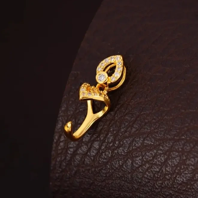 金色镂空平安扣吊坠扣头万能扣头镀18k色夹扣吊坠DIY小众配饰配件