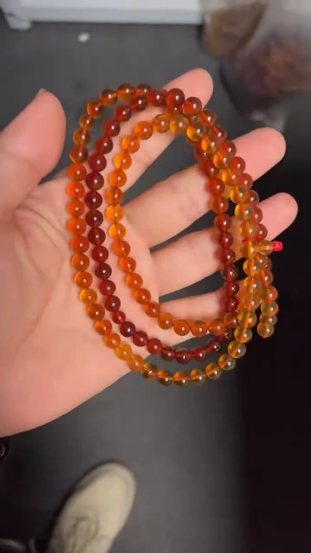 琥珀未镶嵌珠宝奇石/无优化/多样性发一件/7mm彩虹