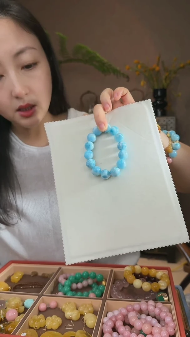 未镶嵌针钠钙石（海纹石）手串天然海纹石手串