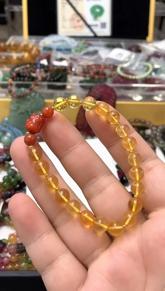 未镶嵌琥珀手链手链48