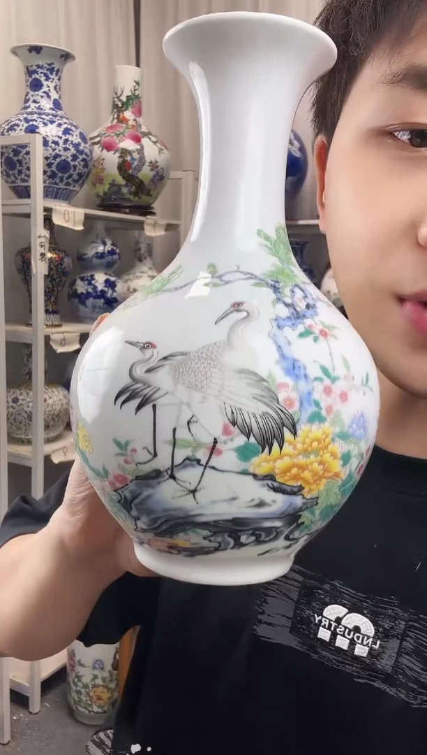 摆件景德镇仙鹤福利高23