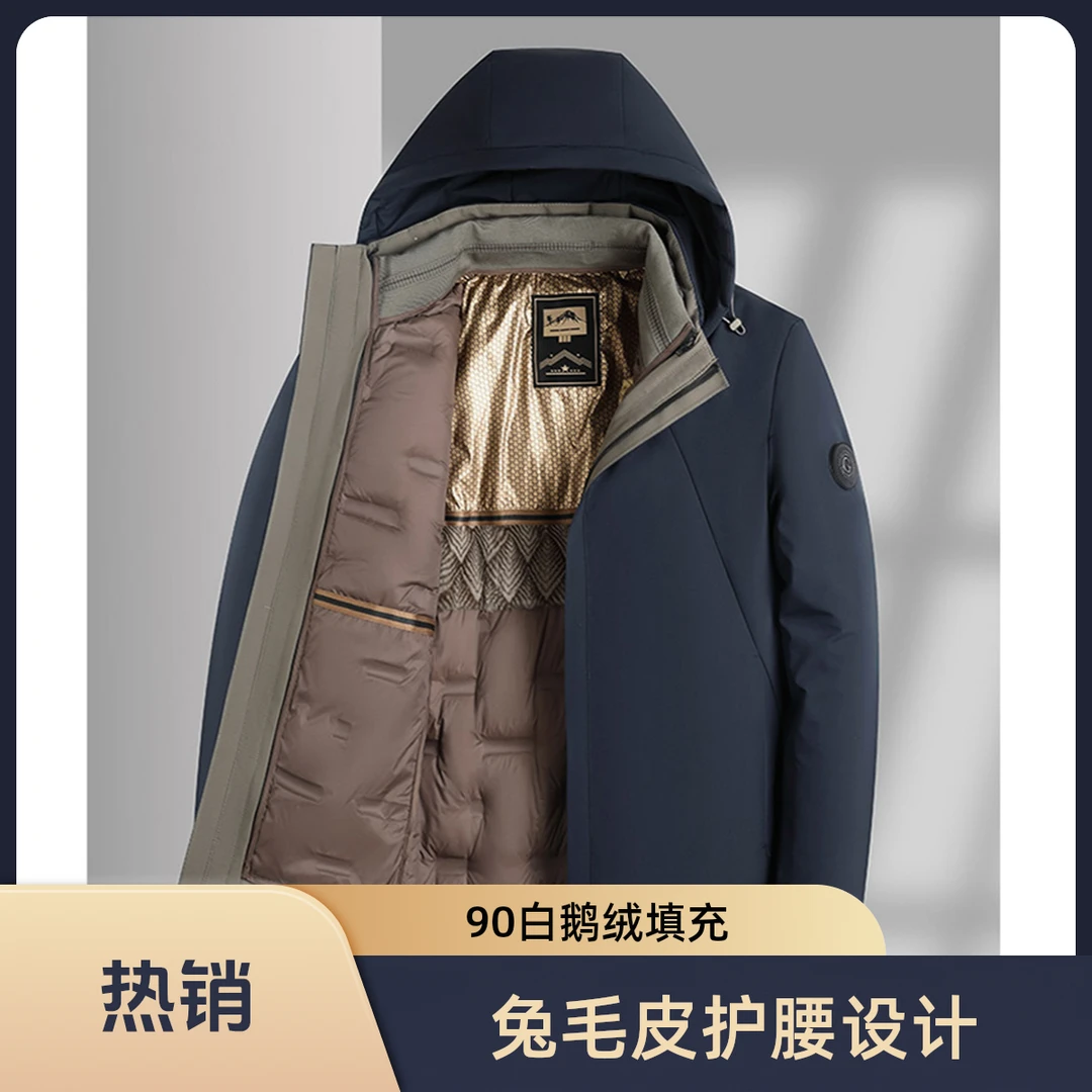【鹅绒+羊毛】品牌老爷车保暖爸爸装可拆卸内胆秋冬一衣三穿羽绒服