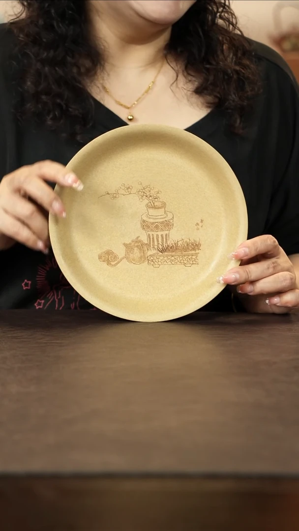 紫砂茶盘本山芝麻段泥 清供壶承