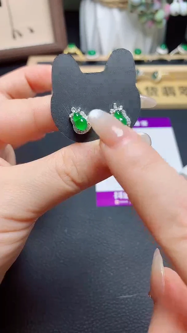 翡翠戒指银S925镶嵌天然翡翠A货s925银镶