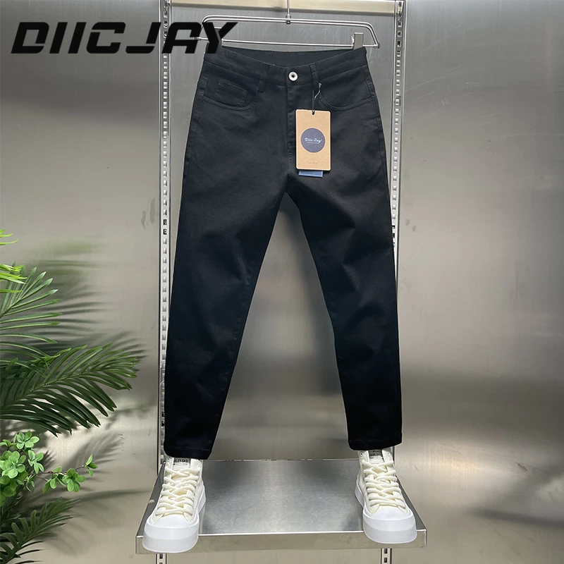 DIIC JAY/狄杰新款男士牛仔裤时尚休闲舒适商务通勤小直筒九分裤