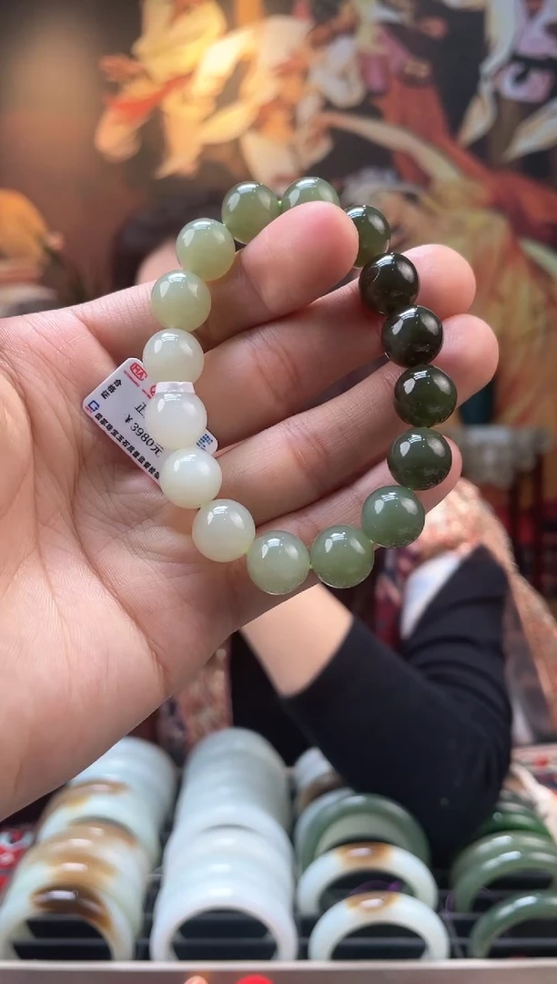 【闪购商品】和田玉手链未镶嵌湖水卡11-12手串多样性发一条