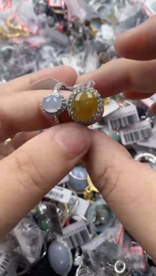 银S925镶嵌戒指翡翠222   5