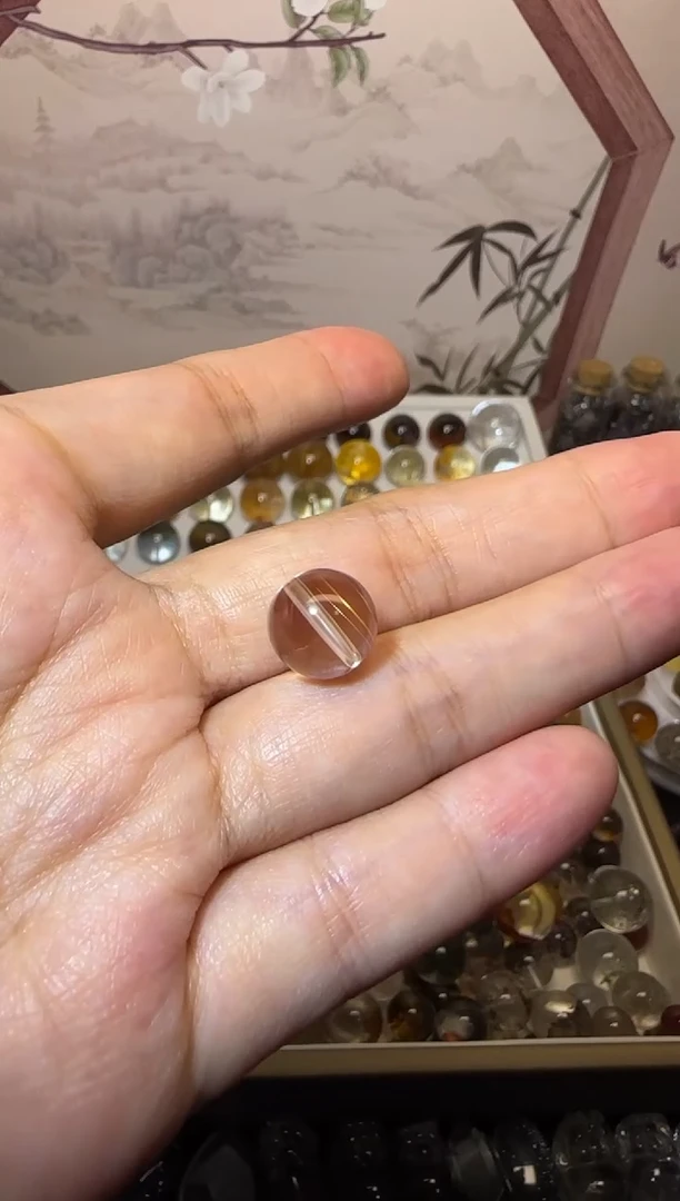 未镶嵌珠宝半成品水晶10mm+金发单株多样性发货