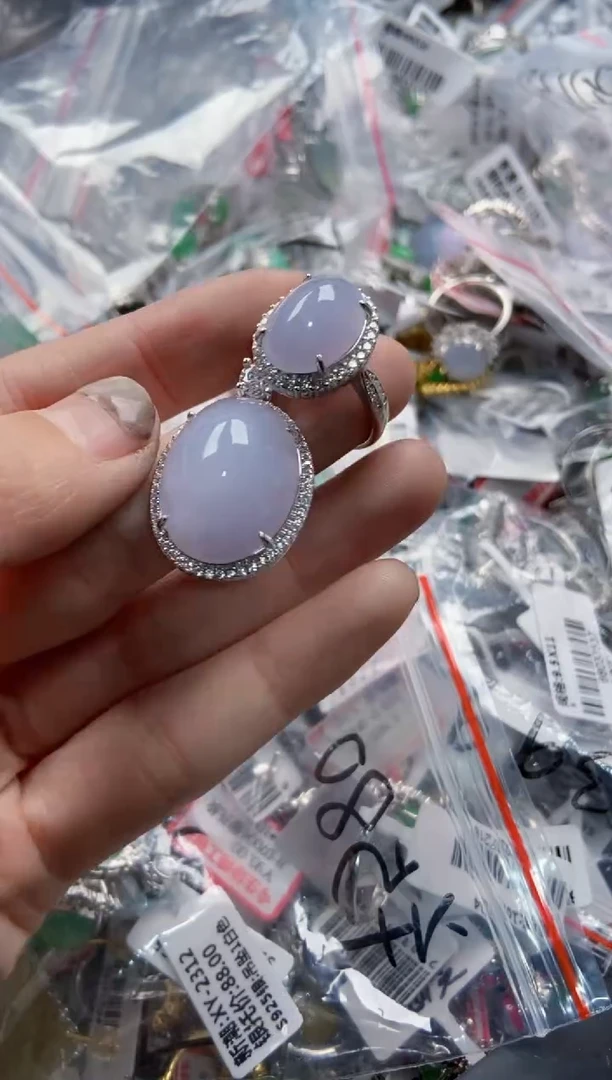 银S925镶嵌戒指翡翠444   4