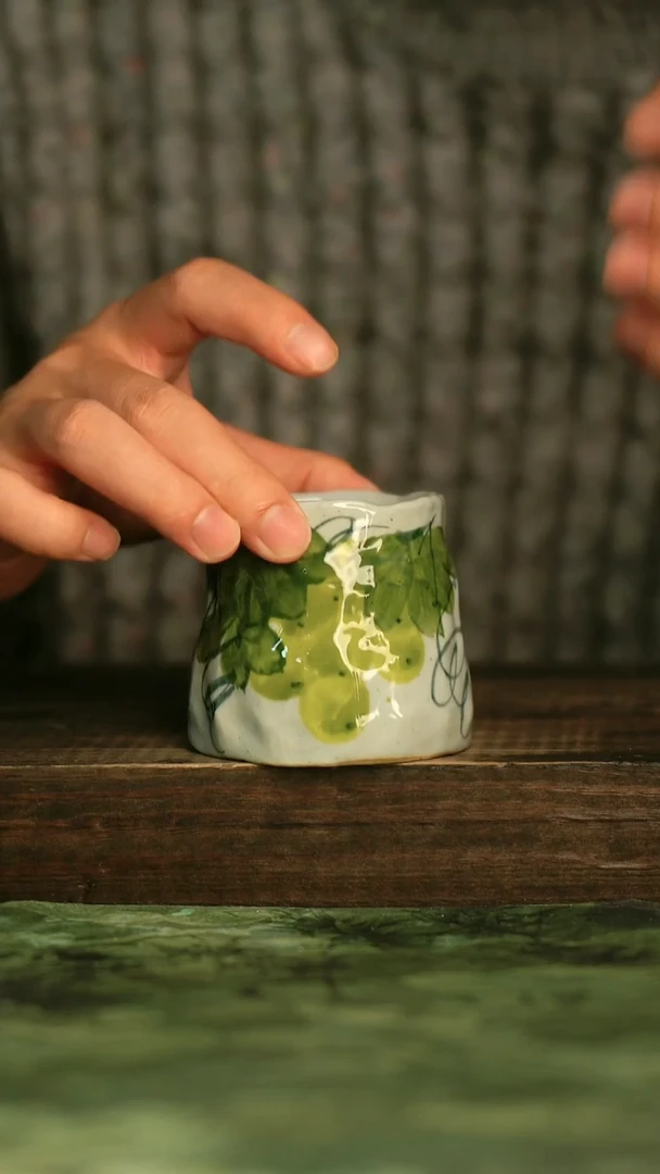 陶瓷青诗集手工手绘瓷器