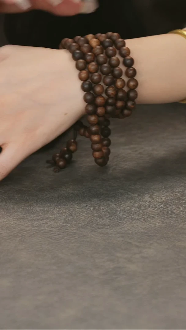 手串沉香富国岛倒架沉玉化雷击料0.8*108颗收藏款