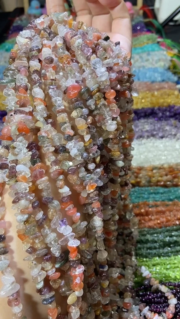 水晶珠宝半成品未镶嵌彩发晶
