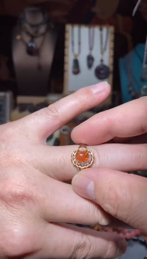 【闪购商品】长石金太阳戒指未镶嵌多样性发其一