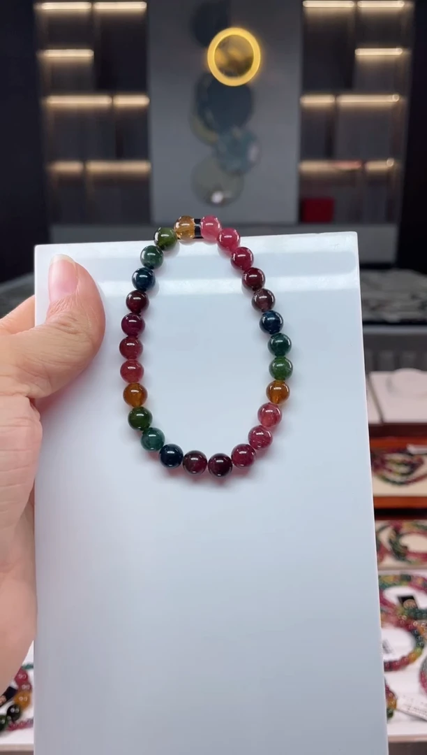 未镶嵌老矿碧玺单圈手串7mm+碧玺（多样性发一条）Q