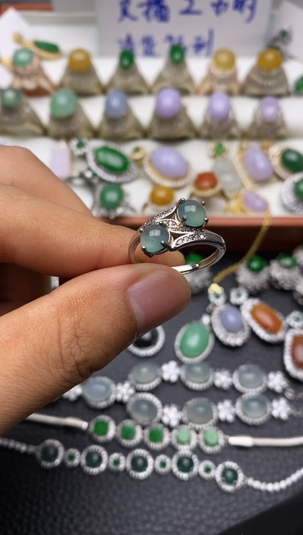 银S925镶嵌戒指翡翠6326