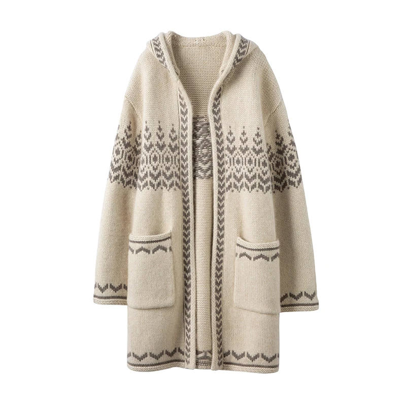 【梅姐专属】100%纯羊毛长款时尚女士开衫羊毛衫YM-QHDMR-260