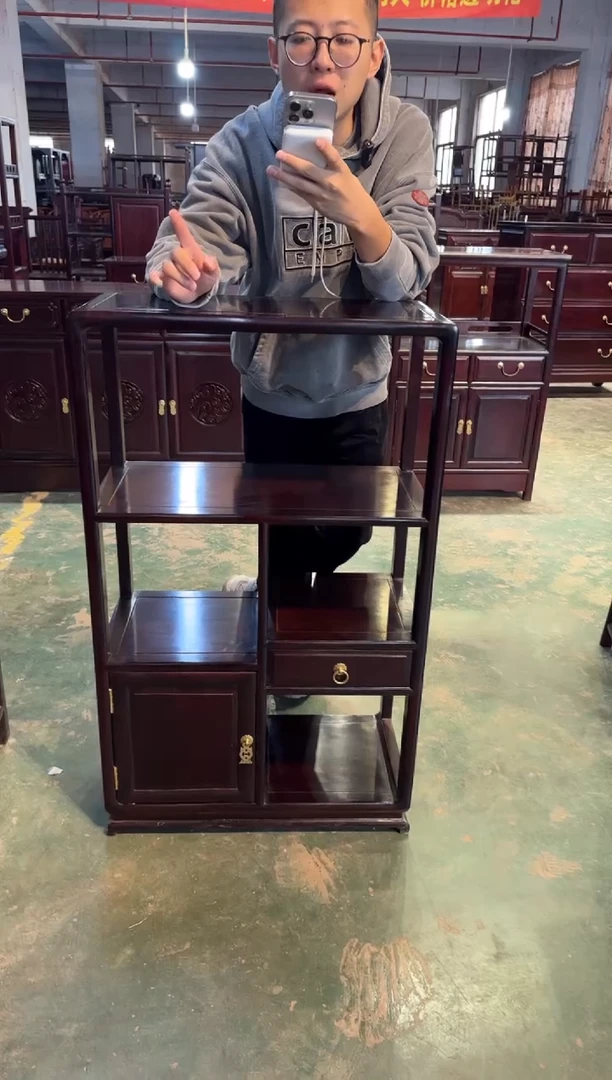 黑酸枝木类成套家具博古柜